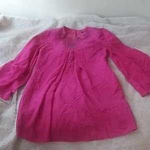Neon pink 100% silk Garize dress